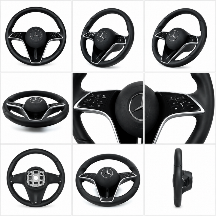 Car Craft Compatible With Mercedes A B C E S G V M Class Ml Gl Gla Glb Glc Gle Gls Slk G55 G63 G Wagon Eqs Upgraded Custom Amg Brabus Maybach Full Steering Wheel 2014-2018 Style 1 Beige