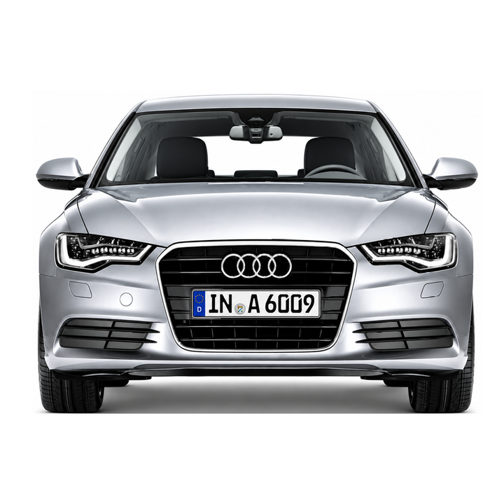 Car Craft Compatible With Audi A6 C7 2011-2015 Upgraded Front Bumper Show Grill Rs6 S6 Rs Sport Silver Frame Black Mesh All Logo Silver License Plate Eu Version A6-001 Gc