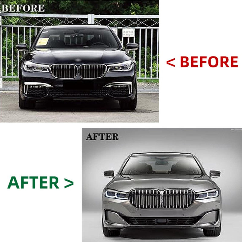 Car Craft Compatible With Bmw 7 Series G12 G70 2016-2020 To G12 G70 Lci 2021+ Luxury Line Upgrade Facelift Conversion Bodykit Bumper Hood Trunk Headlight Taillight