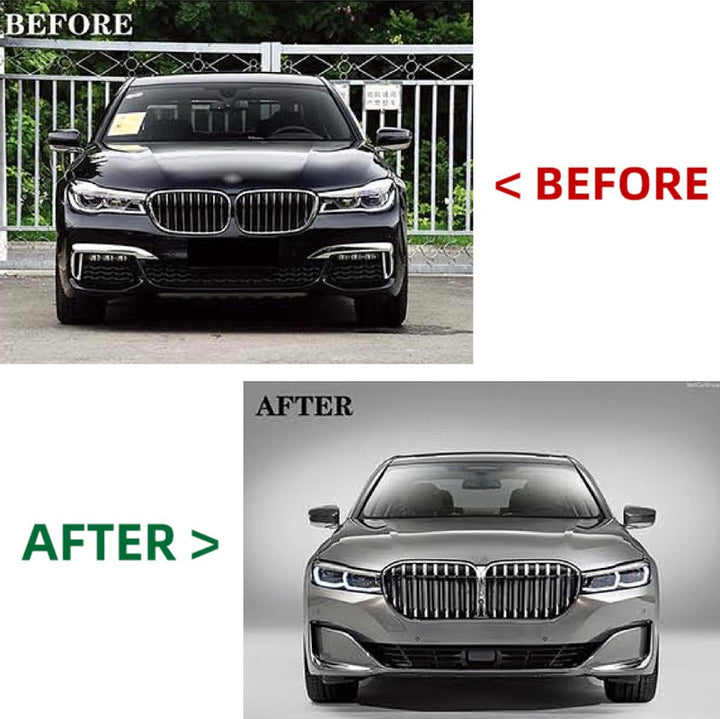 Car Craft Compatible With Bmw 7 Series G12 G70 2016-2020 To G12 G70 Lci 2021+ Luxury Line Upgrade Facelift Conversion Bodykit Bumper Hood Trunk Headlight Taillight