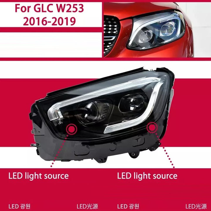 Car Craft Compatible With Mercedes Benz Glc Class W253 X253 2016-2019 Car Front Upgraded Head Light Lamp Xenon Headlight Retrofit Upgrade Modified Led Drl Hid Light For Xenon Car Shy - CAR CRAFT INDIA