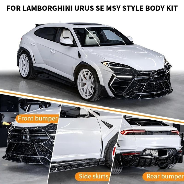 Car Craft Compatible With Lamborghini Urus Se 2024+ Body Kit M Style Forged Dry Carbon Fiber Front Rear Bumper Side Skirts Rear Spoiler Wide Wheel Arch Hood Exhaust Mansory