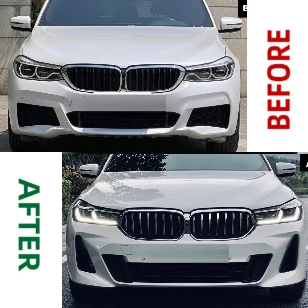Car Craft Compatible With Bmw 6 Series Gt G32 2018-2020 To 2021+ Lci Upgrade Facelift Conversion Bodykit Bumper Headlight CC-8544