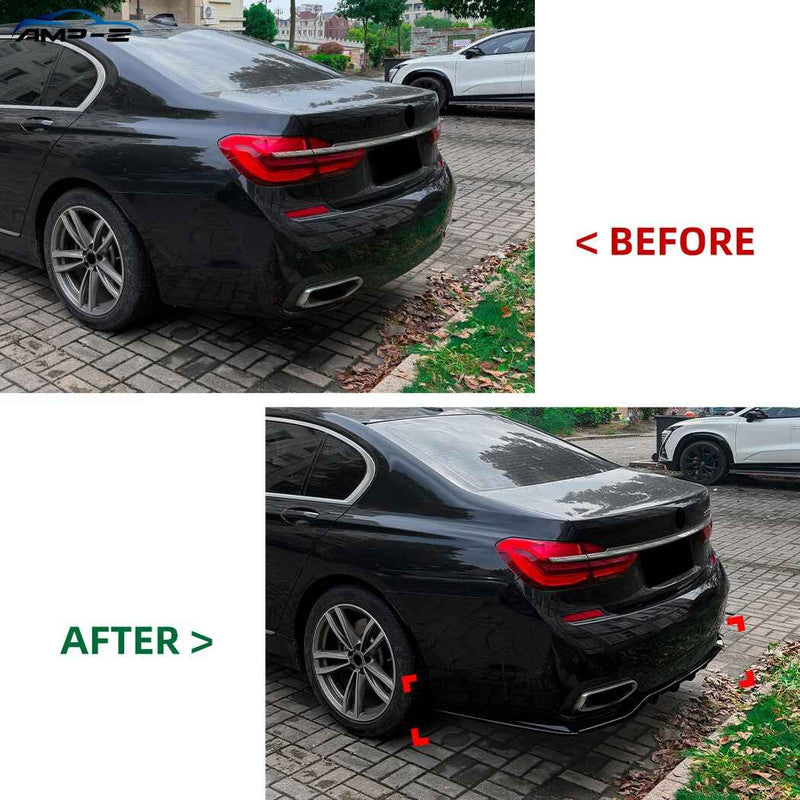 Car Craft Compatible With Bmw 7 Series G11 G12 Pre-facelift M Sport 2015-2018 Rear Bumper After Lip Diffuser Trim Skirt Zst-1549 Gb Glossy Black