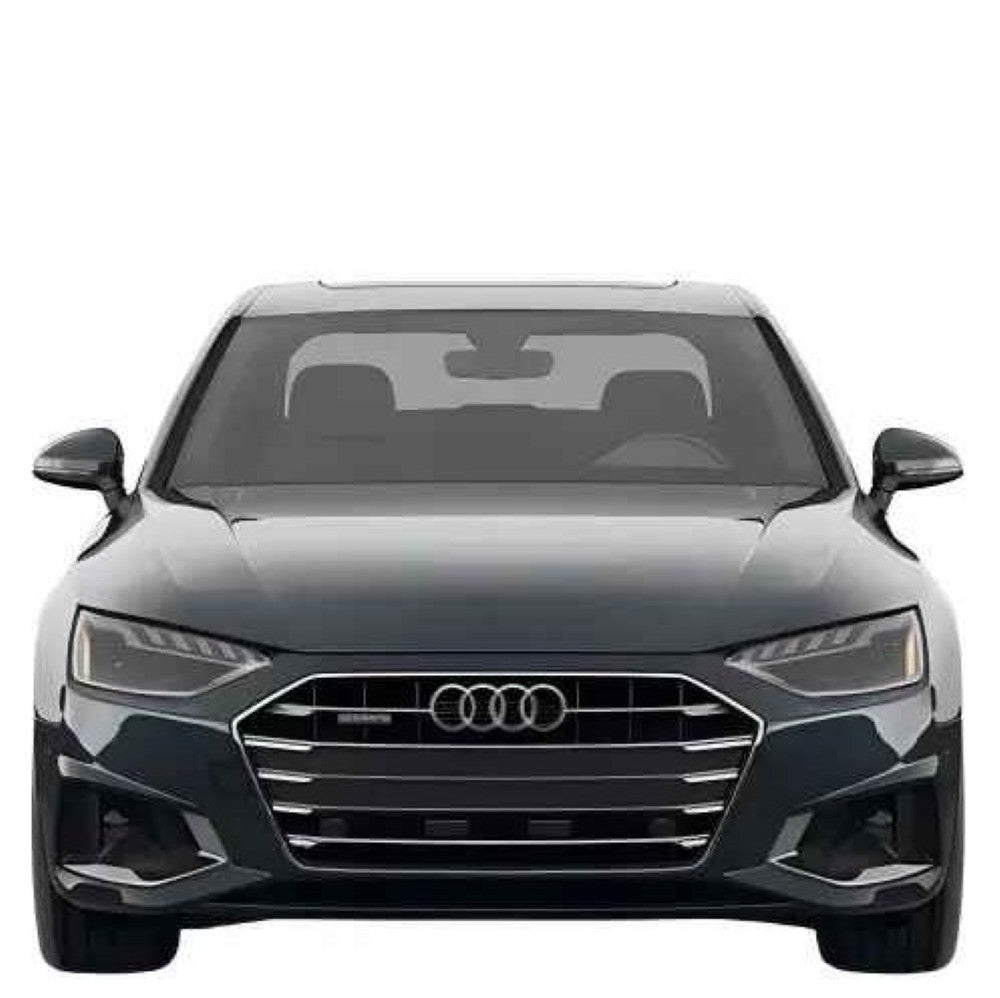 Car Craft Compatible With Audi A4 B9.5 2021+ Upgraded Front Bumper Show Grill Rs4 S4 Rs Sport Style For All Road Model Usa Glossy Black Frame Black Strip All Logo Silver License Plate Eu Version A4-074 Gc
