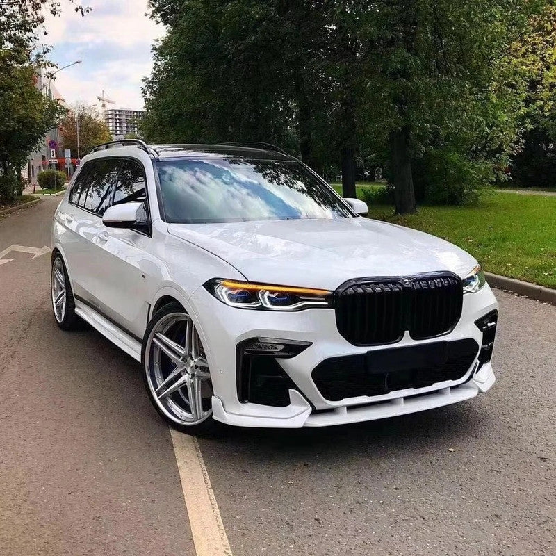 Car Craft Compatible With Bmw X7 G07 2019-2022 Front Rear Bumper Upgrade Convert To M Sport M Performance Black Samurai Bodykit Body Kit Bumper Side Skirt Rear After Lip Diffuser Spoiler Aero Black Samurai Gc G07 006