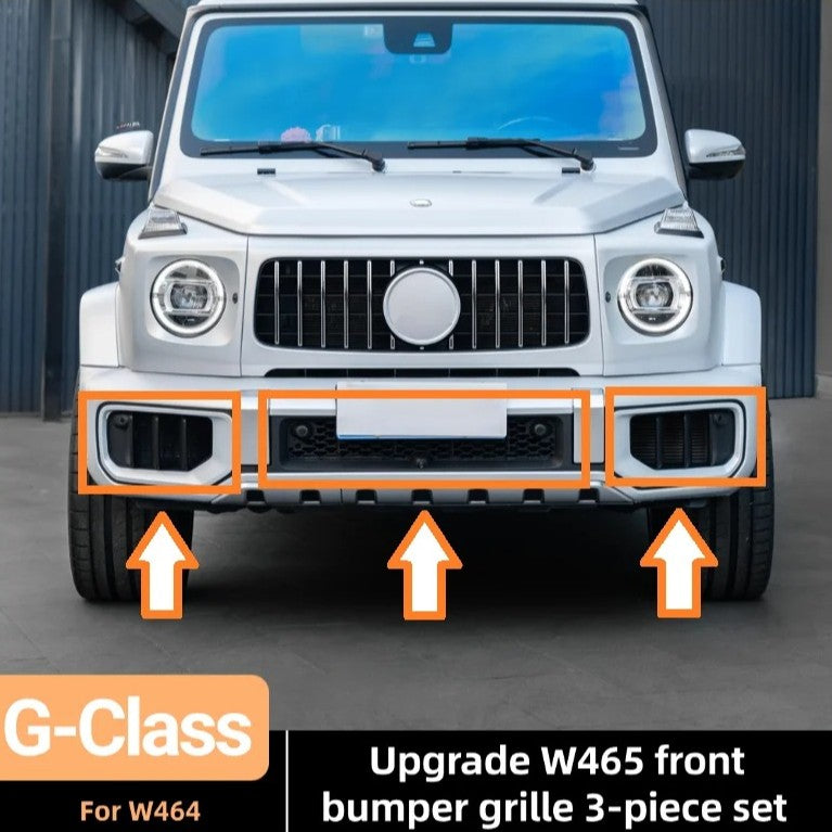 Car Craft Compatible With Mercedes Benz G Class G Wagon W464 G63 2019-2024 G63 G55 Modified Front Fog Lamp Light Grille Frame W465 Style
