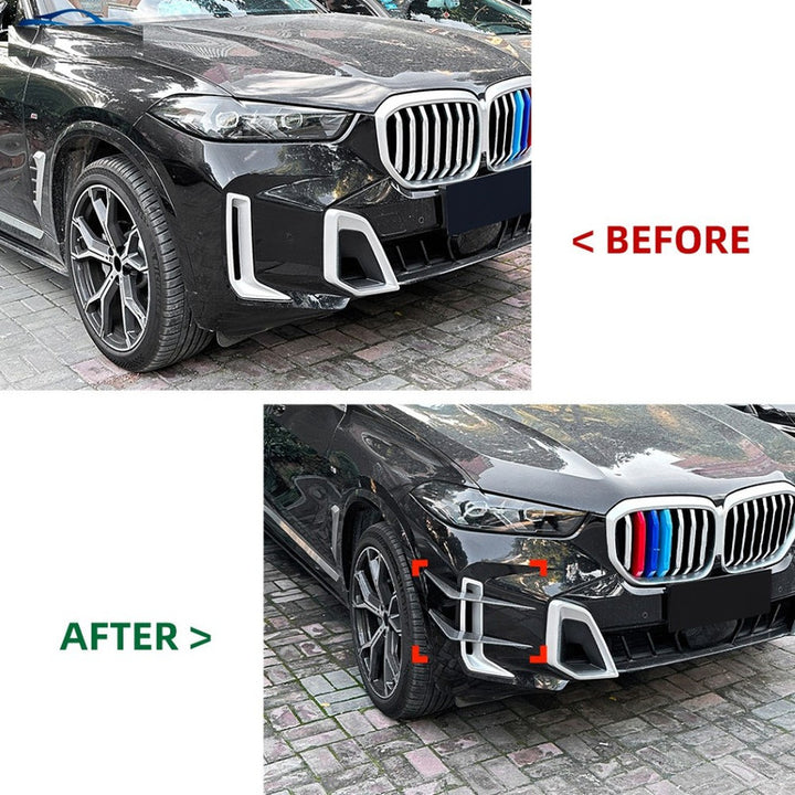 Car Craft Compatible With Bmw X5 G05 Lci 2023+ M Sport X5m Front Bumper Canard Lip Splitter Skirts Winglet Apron Spoile Air Vent Zst-980 Glossy Black