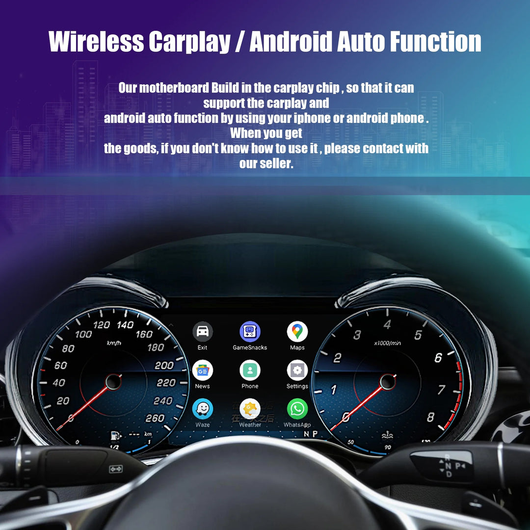 Car Craft Compatible With Mercedes Benz Ml Gl Gle Gls W164 W166 X166 2012-2018 Lcd Digital Dashboard Cluster Meeter Wireless Carplay Android Auto Instrument Speedometer Panel Player
