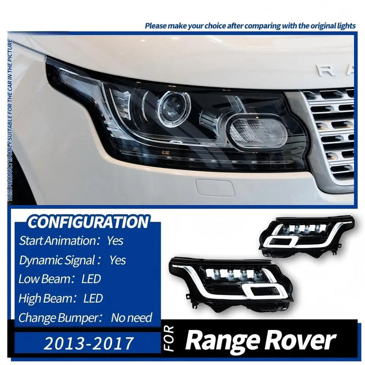 Car Craft Compatible With Land Range Rover Vogue L405 2013-2017 Car Front Upgraded Head Light Lamp Xenon Headlight Retrofit Upgrade Modified Led Drl Hid 2022 Style