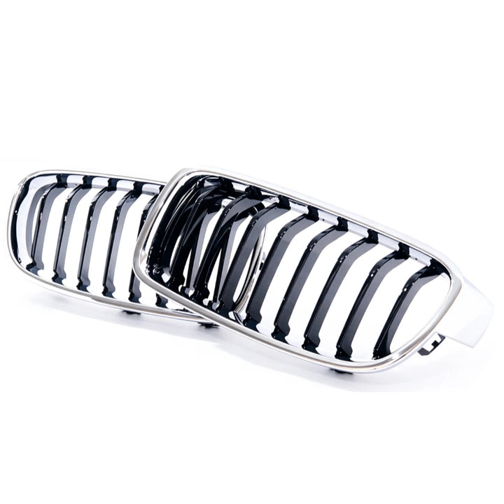 Car Craft Compatible With Bmw 3 Series F30 2012-2018 Front Bumper Grill Single Line Glossy Black Chrome