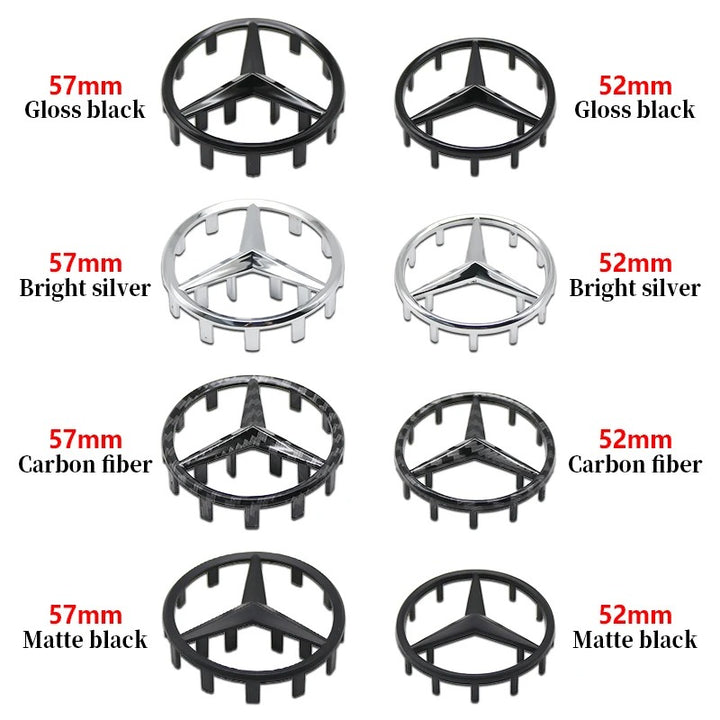 Car Craft Compatible With Mercedes A B C E S Class Ml Gl Gle Gls Cla Gla Glc Slk Grill Letter Logo Badge Emblem Sticker Steering Wheel 52mm Big Pins