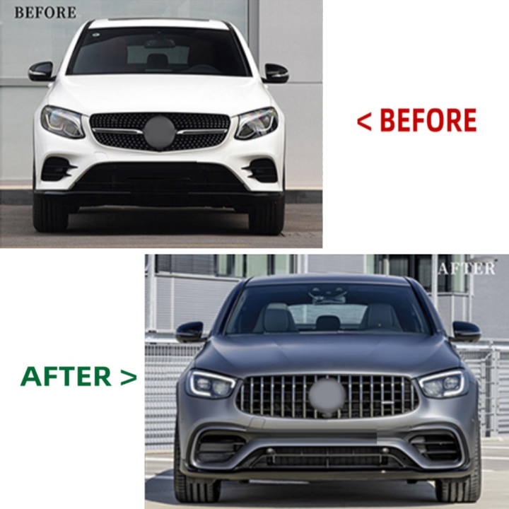 Car Craft Compatible With Mercedes Benz Glc Coupe W253 X253 C253 2016-2019 Upgrade Facelift Convert To 2025 Glc63 Coupe Amg Conversion Bodykit Bumper Headlight CC-9797