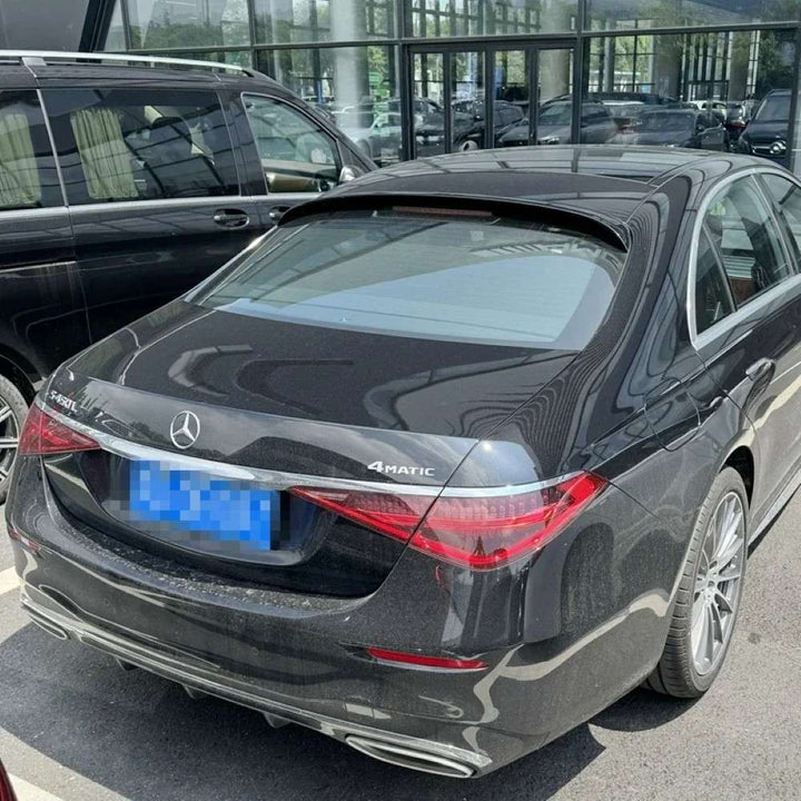 Car Craft Compatible With Mercedes S Class W223+ Rear Trunk Wing Boot Roof Spoiler Lip Splitter Skirt Amg Style Ar-benz-0106 Cf Carbon Fiber Look - CAR CRAFT INDIA