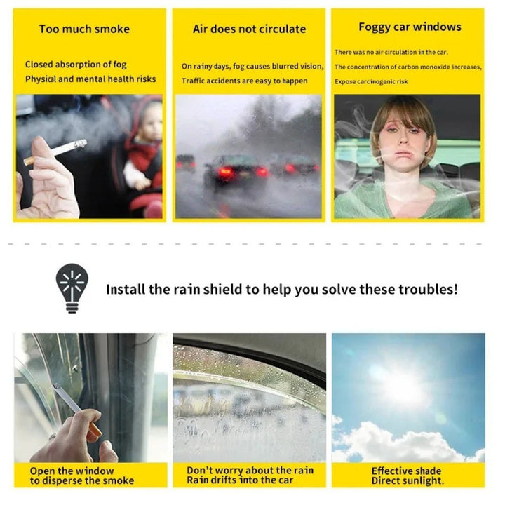 Car Craft Compatible With Audi A3 2021+ Rain Shine Side Window Wind Deflectors Rain Sun Guard Door Visor Doorvisor Deflector Visor Shades Ventvisor Strip Usa CC-7641 - CAR CRAFT INDIA