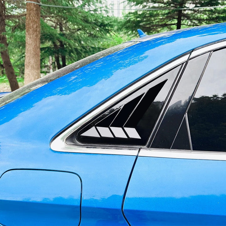 Car Craft Compatible With Audi A3 8v 2014-2020 Car Rear Window Louvers Sticker Rear Triangle Window Shade Spoiler Trim Accessories Zst-842 Gb Glooy Black