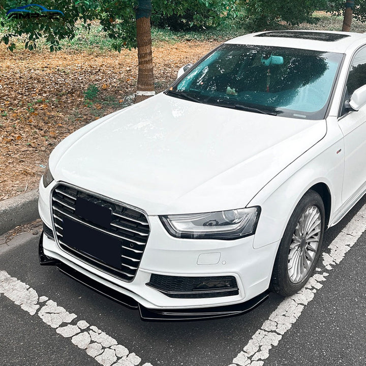 Car Craft Compatible With Audi A4 S4 B8.5 2013-2016 S Line Front Bumper Lip Skirt Splitter Spoiler Zst-1007 Glossy Black