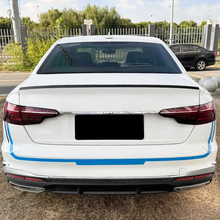 Car Craft Compatible With Audi A4 B9 2017-2024 Rear Trunk Boot Roof Wing Lip Spoiler Splitter Skirts Zst-927 Glossy Black