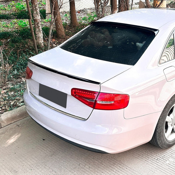 Car Craft Compatible With Audi A4 S4 B8 2009-2016 Rear Trunk Boot Roof Wing Lip Spoiler Splitter Skirts Zst-910 Glossy Black