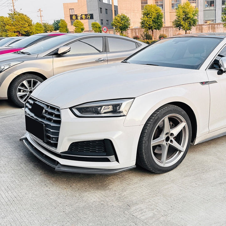 Car Craft Compatible With Audi A5 S5 F5 Sline 2017-2020 Front Bumper Lip Skirt Splitter Spoiler Zst-984 Cf Carbon Fiber Look