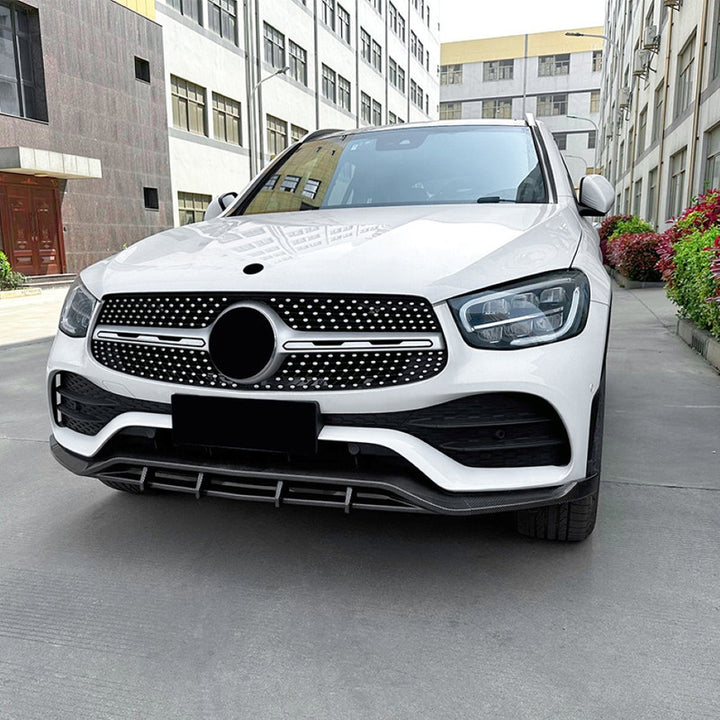 Car Craft Compatible With Mercedes Benz Glc W253 X253 C253 Lci 2020-2022 Amg Front Bumper Lip Splitter Diffuser Skirst Flag Canard Carbon Fiber Look Zst-452 Cf