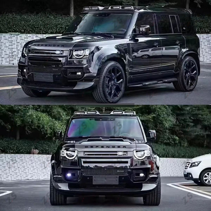 Car Craft Compatible With Range Land Rover Defender 90 110 130 L663 Lr129997 2020+ Facelift Convert Upgrade Bodykit Wheel Cover Skirts Splitter Exhaust Tips Spoiler Lip 007 Bodykit Black Edition - CAR CRAFT INDIA