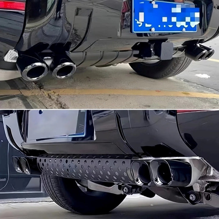 Car Craft Compatible With Range Land Rover Defender 90 110 130 L663 Lr129997 2020+ Car Exhaust Tip Tailpipe Stainless Steel Square Muffler Tip Nozzle Silensor Centre Mesh Trim Chrome - CAR CRAFT INDIA