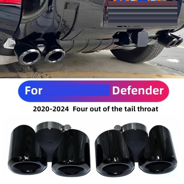 Car Craft Compatible With Range Land Rover Defender 90 110 130 L663 Lr129997 2020+ Car Exhaust Tip Tailpipe Stainless Steel Square Muffler Tip Nozzle Silensor 2.0 Round Black - CAR CRAFT INDIA