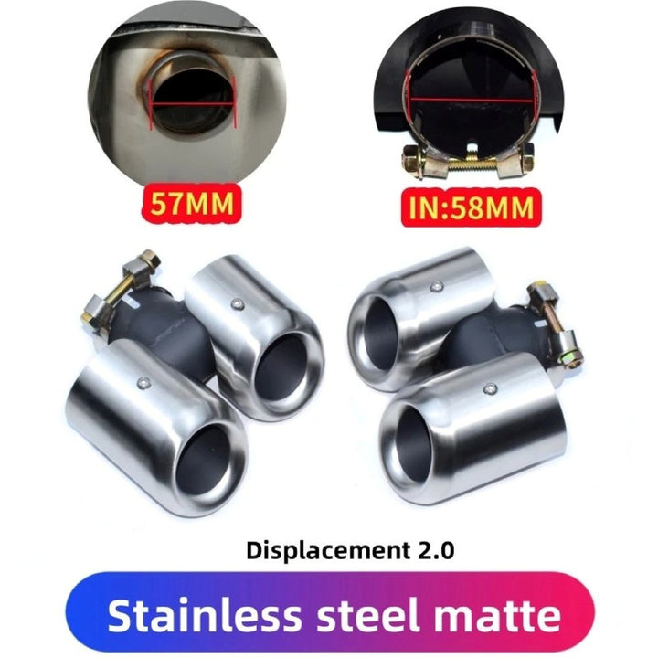 Car Craft Compatible With Range Land Rover Defender 90 110 130 L663 Lr129997 2020+ Car Exhaust Tip Tailpipe Stainless Steel Square Muffler Tip Nozzle Silensor 2.0 Round Chrome Silver - CAR CRAFT INDIA