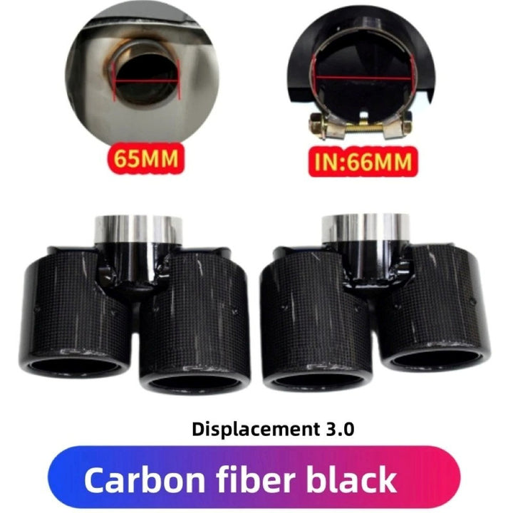Car Craft Compatible With Range Land Rover Defender 90 110 130 L663 Lr129997 2020+ Car Exhaust Tip Tailpipe Stainless Steel Square Muffler Tip Nozzle Silensor 3.0 Round Carbon Fiber - CAR CRAFT INDIA