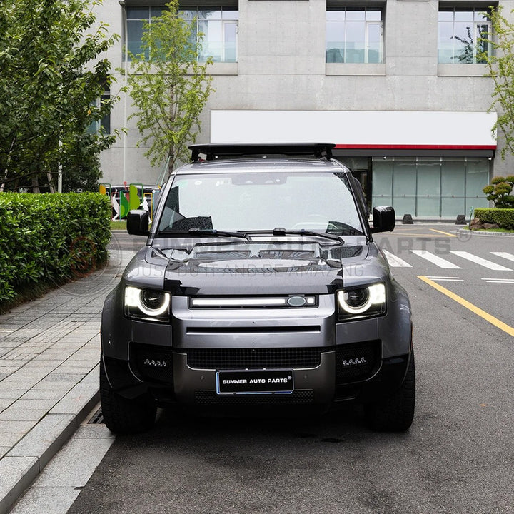 Car Craft Compatible With Range Land Rover Defender 90/110 L663 Lr129997 2020+ Front Bumper Fog Lamp Light Grill Cover Frame Trim Bracket - CAR CRAFT INDIA