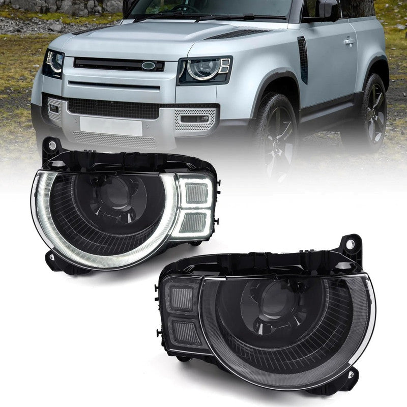 Car Craft Compatible With Range Land Rover Defender L663 Lr129997 2020+ Car Front Upgraded Head Light Lamp Xenon Headlight Retrofit Upgrade Modified Led Drl Hid - CAR CRAFT INDIA