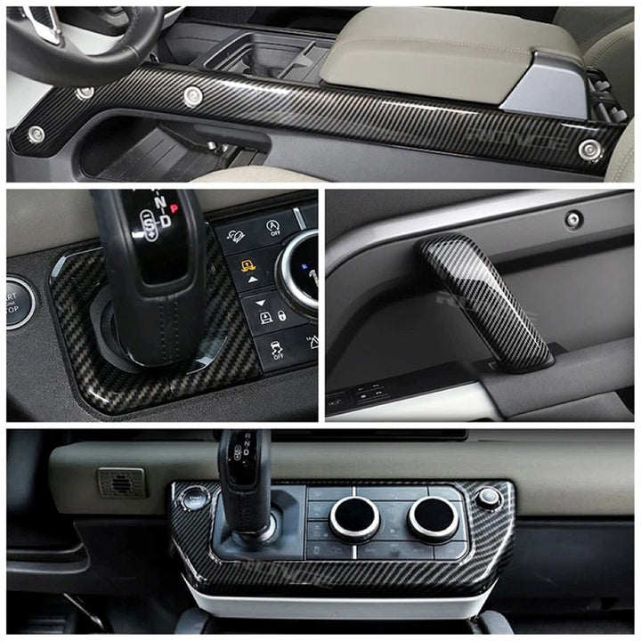 Car Craft Compatible With Range Land Rover Defender 90 110 L663 Lr129997 2020+ Car Interior Trim Set Center Console Aremest Panel Side Trim Strips Steering Cover Piano Black - CAR CRAFT INDIA