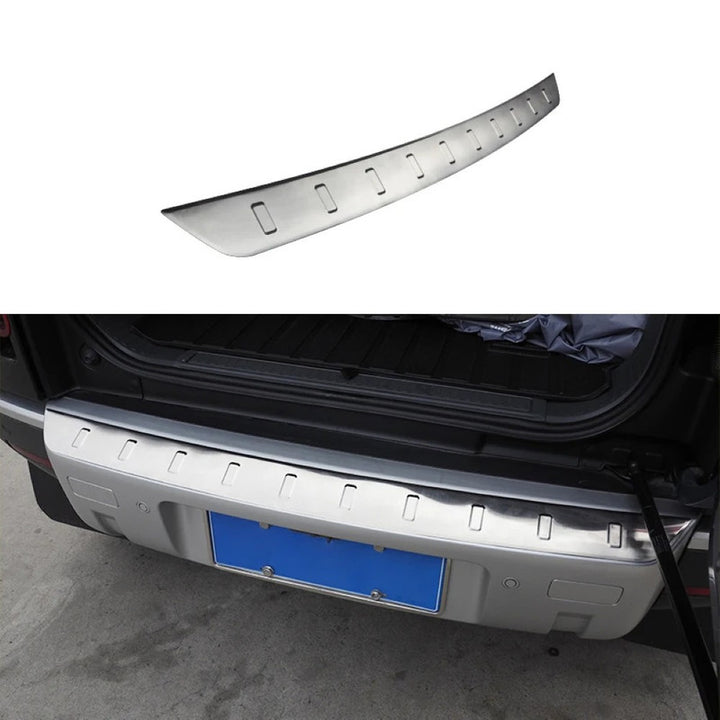 Car Craft Compatible With Range Land Rover Defender 90/110 L663 Lr129997 2020+ Rear Bumper Chrome Trim Strip Plate - CAR CRAFT INDIA