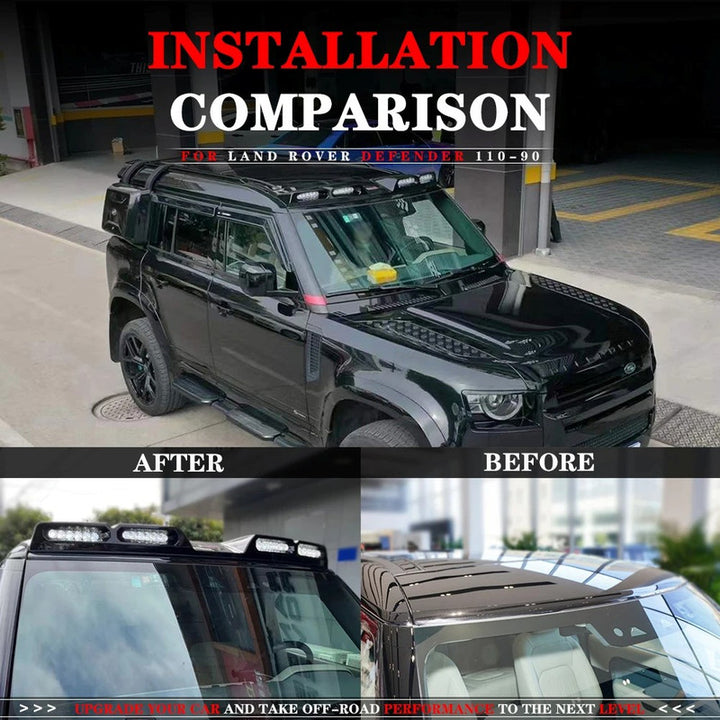 Car Craft Compatible With Range Land Rover Defender 90 110 130 L663 Lr129997 2020+ Front Roof Lamp Spotlight Roof Spoiler Wing Dome Led Light Bar Drl - CAR CRAFT INDIA