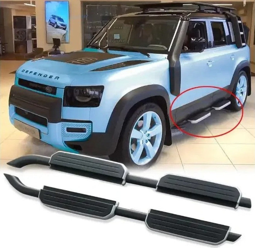 Car Craft Compatible With Range Land Rover Defender 110 L663 Lr129997 2020+ Non-slip Fixed Side Step Running Board Silver 4 Door - CAR CRAFT INDIA
