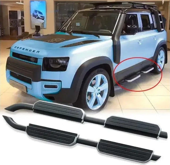 Car Craft Compatible With Range Land Rover Defender 110 L663 Lr129997 2020+ Non-slip Fixed Side Step Running Board Silver 4 Door - CAR CRAFT INDIA