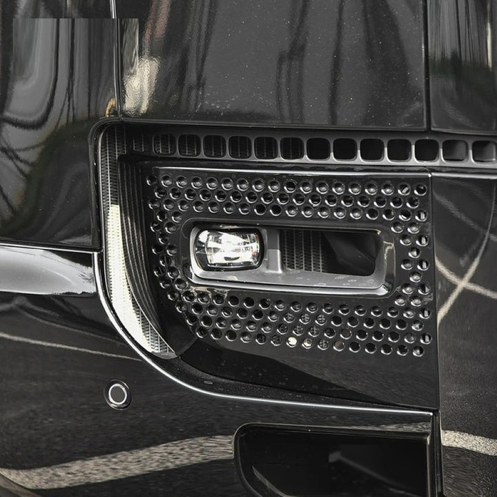 Car Craft Compatible With Range Land Rover Defender 90/110 L663 Lr129997 2020+ Front Bumper Fog Lamp Light Grill Cover Frame Trim Glossy Black - CAR CRAFT INDIA