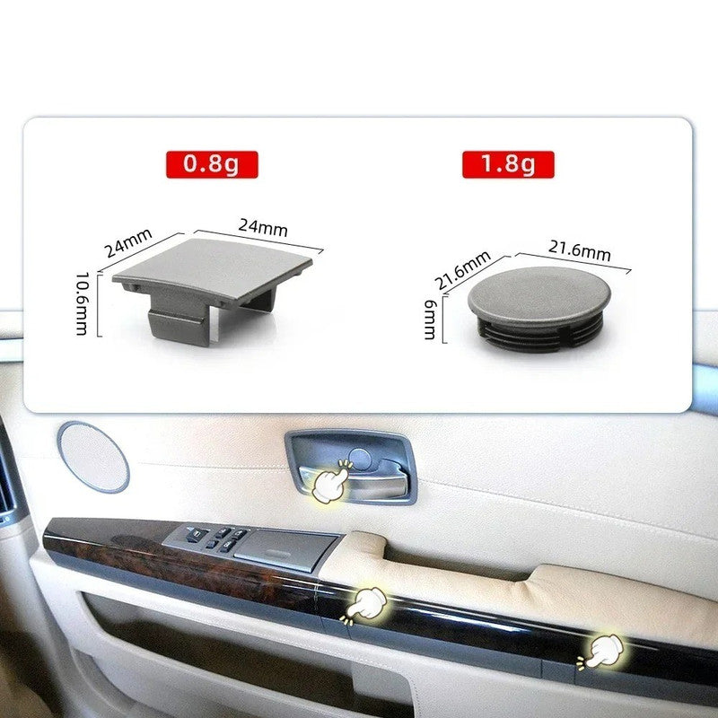 Car Craft Compatible With Bmw 7 Series E65 E66 745i 2002-2008 Auto Front Inner Door Flap Covers Auto Door Screw Panel Cover Plug 51417025647 Silver Square CC-9010
