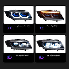 Car Craft Compatible With Bmw 3 Series E90 2008-2012 Car Front Upgraded Head Light Lamp Xenon Headlight Retrofit Upgrade Modified Led Drl Hid Laser Style 2 For Helogen Car - CAR CRAFT INDIA