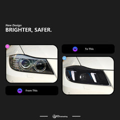 Car Craft Compatible With Bmw 3 Series E90 2008-2012 Car Front Upgraded Head Light Lamp Xenon Headlight Retrofit Upgrade Modified Led Drl Hid Laser Style For Xenon Car - CAR CRAFT INDIA