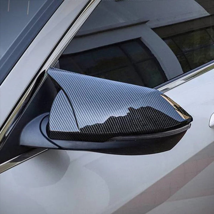 Car Craft Compatible With Hyundai Elantra 2021+ Side Rear View Mirror Cover Cap Paste Style Ar-mr-045 Cf Carbon Fiber Look CC-8577 - CAR CRAFT INDIA