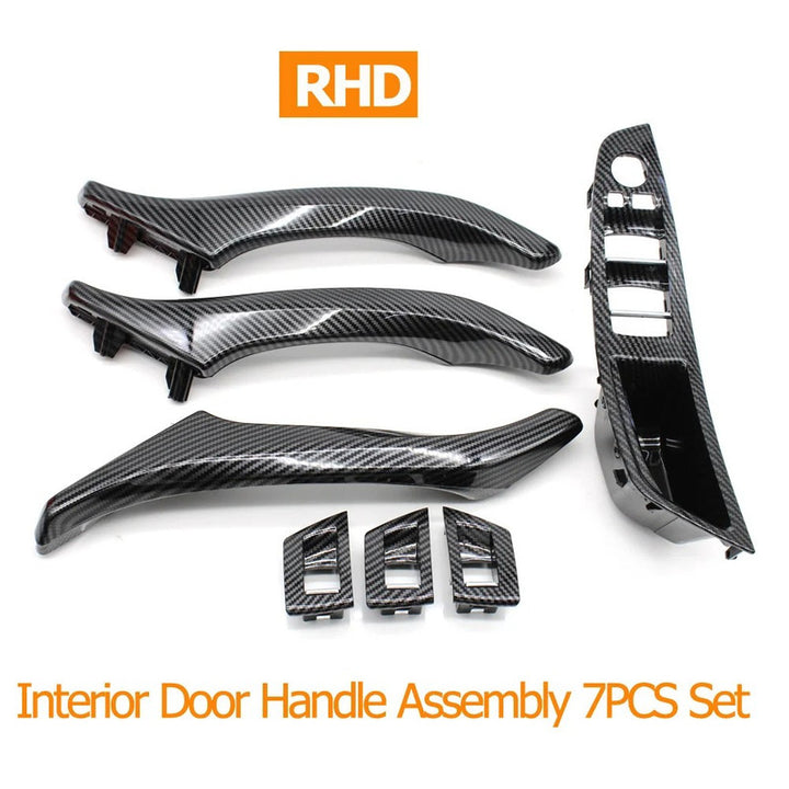 Car Craft Compatible With Bmw 5 Series F10 2010-2017 Car Interior Door Armrest Inside Pull Handle Full Set Carbon Fiber 25874 225847l 225848r 225889l 225890r Cf Rhd Model A CC-7865 - CAR CRAFT INDIA