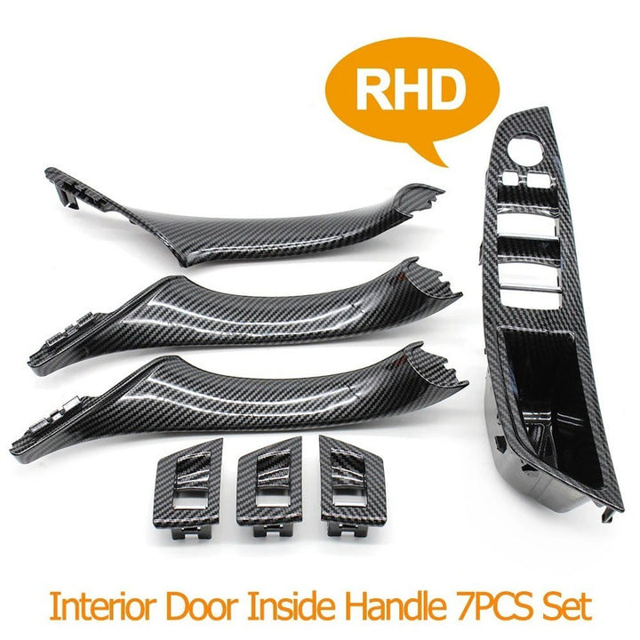 Car Craft Compatible With Bmw 5 Series F10 2010-2017 Car Interior Door Armrest Inside Pull Handle Inner Full Set Carbon Fiber 25874 25847l 25848r 25889l 25890r In Cf Rhd Model A CC-7874 - CAR CRAFT INDIA