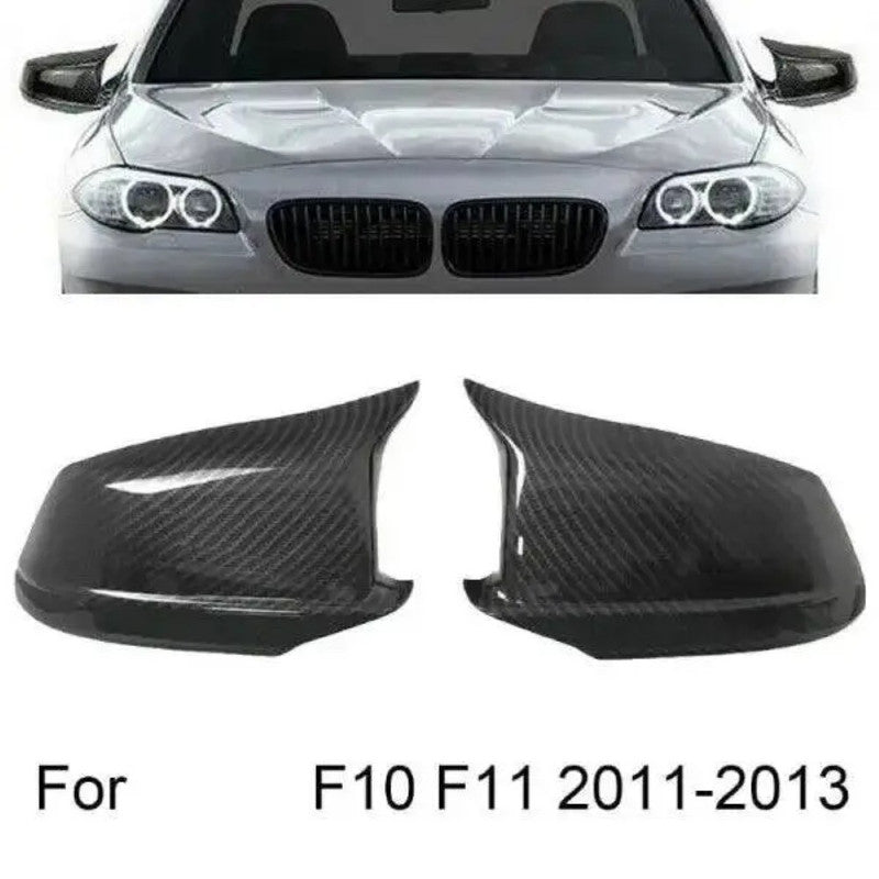 Car Craft Compatible With Bmw 5 Series F10 2010-2013 Pre Lci M3 M4 M5 M6 M7 Side Rear View Case Door Wing Cap Shell Housing Mirror Covers Carbon Fiber Look