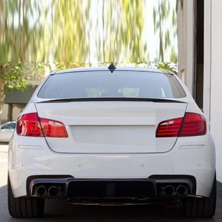Car Craft Compatible With Bmw 5 Series F10 2010-2017 Rear Trunk Wing Boot Spoiler Lip Splitter Skirt P Style Gloosy Black CC-8592 - CAR CRAFT INDIA