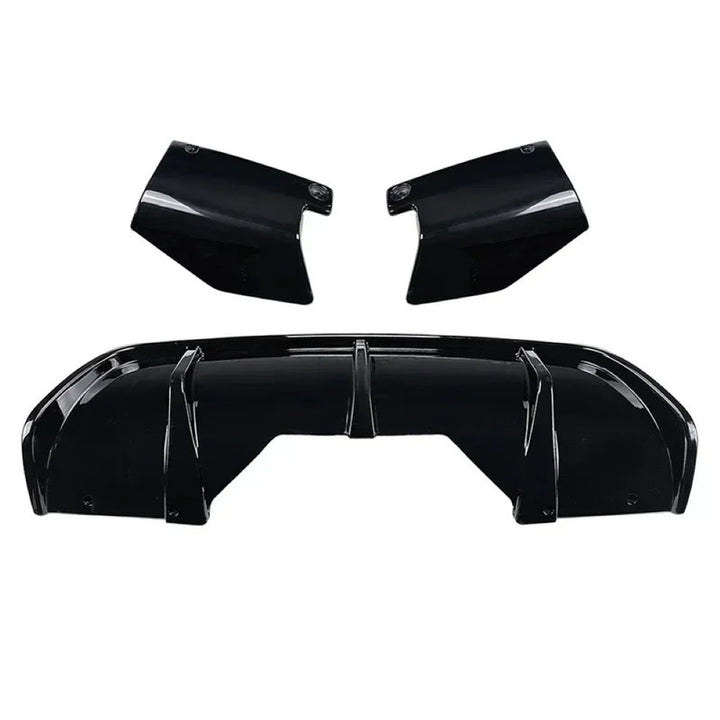 Car Craft Compatible With Bmw X6 F16 2014-2019 M Sport M Performance Rear Bumper Lip Skirt Splitter Diffuser Spoiler Zst-599 Gb Glossy Black