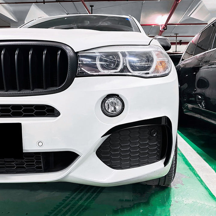 Car Craft Compatible With Bmw X5 F15 2014-2019 M Sports Bumper Fog Lamp Light Air Intake Wind Knife Trim Skirts Canard Splitters Carbon Fiber Look Zst-615 Cf