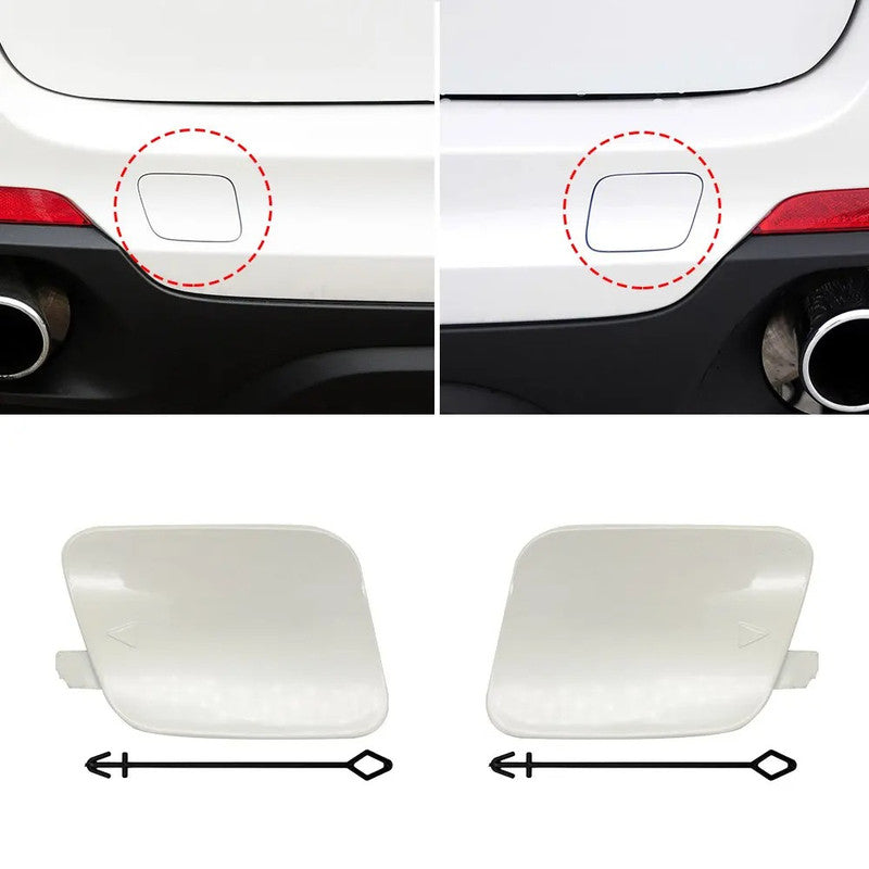 Car Craft Compatible With Bmw X5 F15 2014-2018 Rear Bumper Tow Hook Towing Tochan Trailer Cover 51127378573 Unpainted Left - CAR CRAFT INDIA