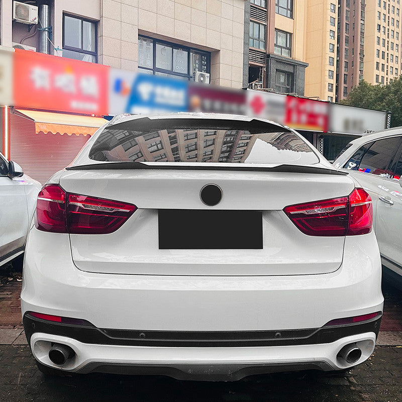 Car Craft Compatible With Bmw X6 F16 2014-2019 Rear Trunk Boot Wing Lip Mid Spoiler Carbon Fiber Look Zst-597 Cf